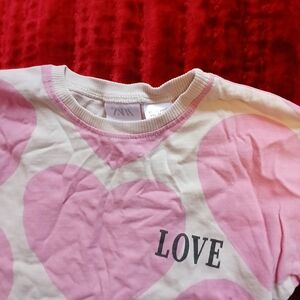 Zara Pink Heart Graphic Tee